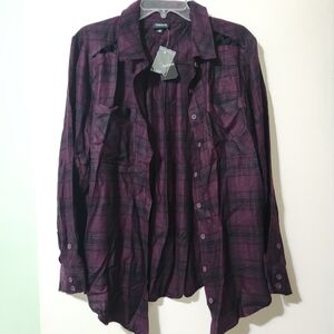 Torrid Purple Plaid Flannel